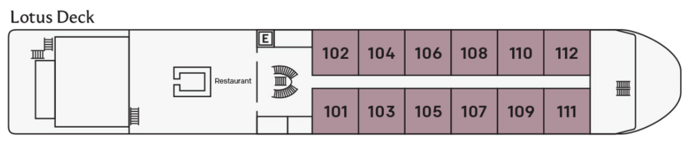Uniworld Boutique River Cruises Mekong Mystique DeckPlan Lotus Deck.png